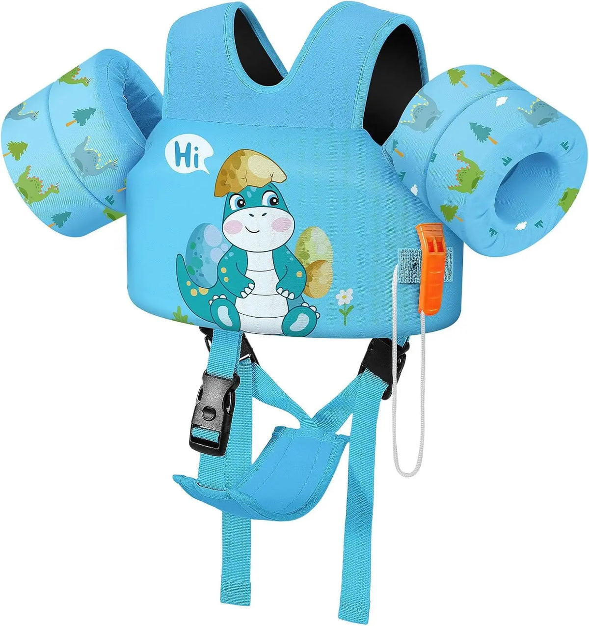Gilet de sauvetage pour enfants 15-30 lb avec brassards cartoon et sangle…