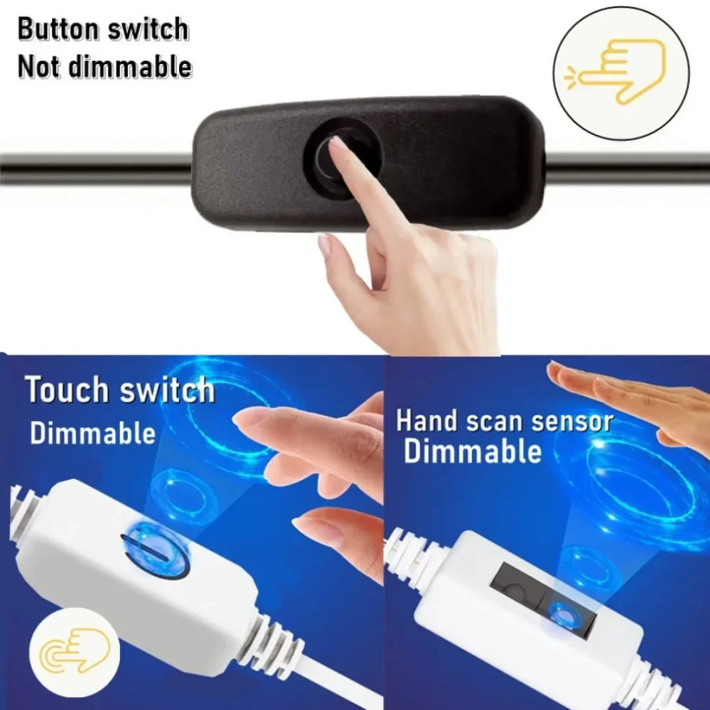 Striscia LED USB 5V COB dimmerabile con sensore touch per TV, specchio e cucina