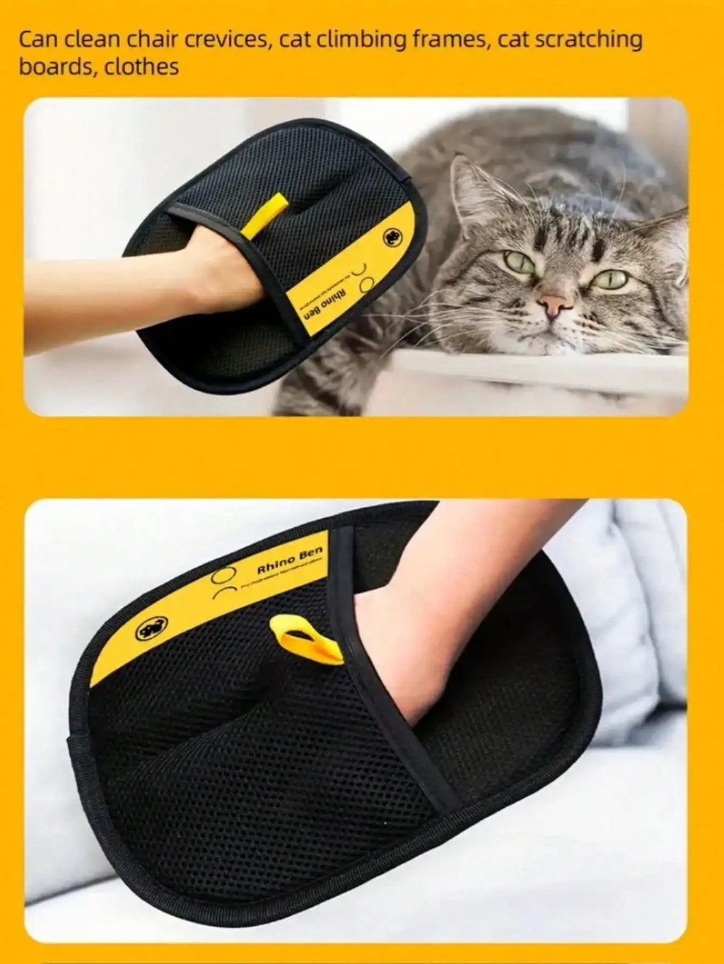 Pet Static Hair Removal Gloves Effective for Removing Fur and Dander, Ideal for Cats and Dogs, Pet Grooming Essentials