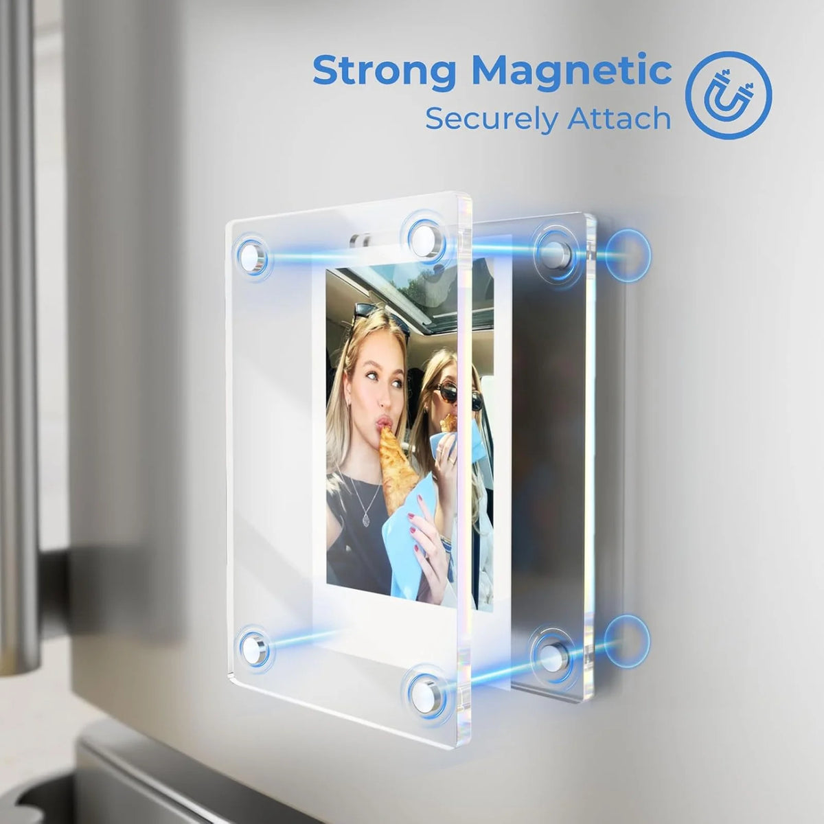 Acrylic Fridge Magnetic Photo Frames 6x9cm Home Decor Double Sided Clear Magnetic Frame for Display 2.46x3.54 Inch Magnet