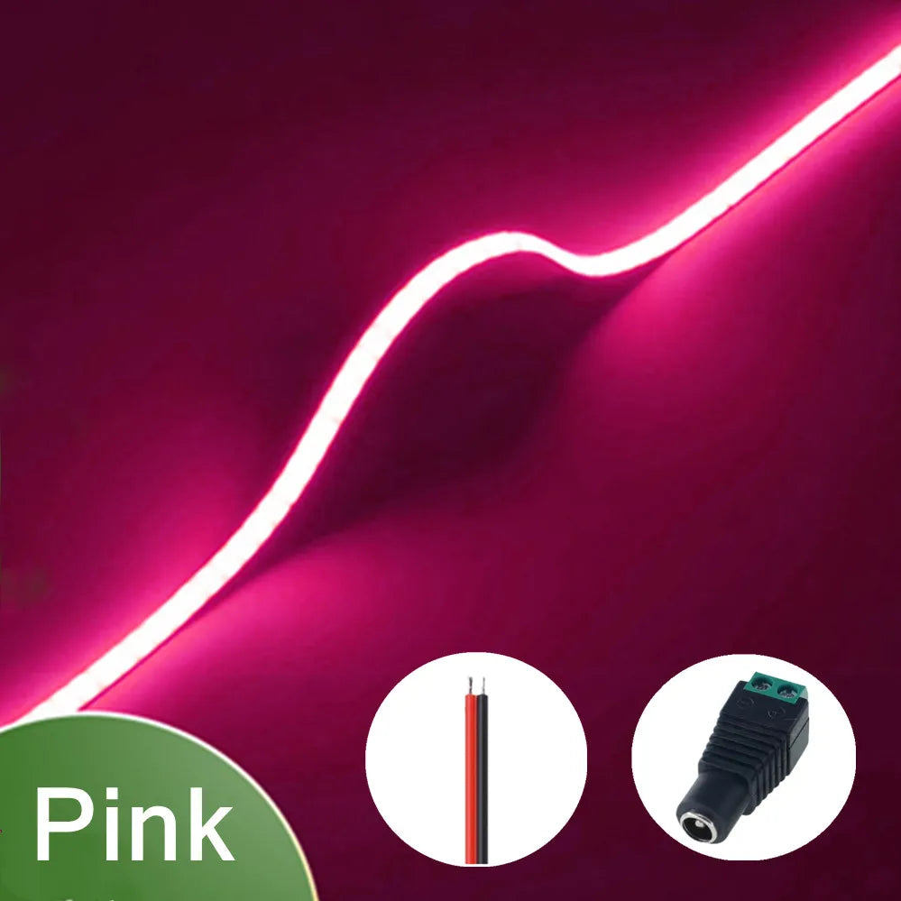 Striscia LED COB Ultra Sottile 12V 400 LED/m, Dimmabile, 3mm, Colori Multipli
