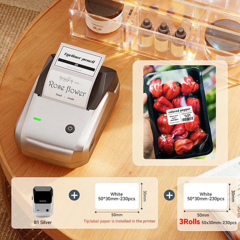 Stampante termica portatile B1 – Etichette adesive 2 pollici Bluetooth