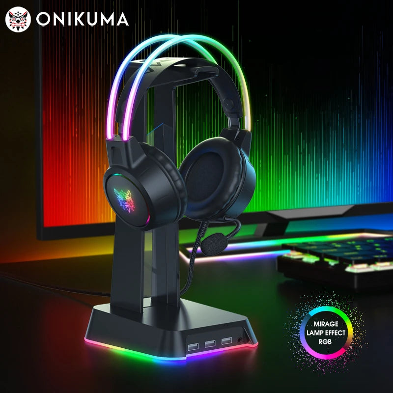 Cuffie Gaming ONIKUMA RGB con Microfono HD, Cablate 3.5mm per PC Xbox PS4 PS5…