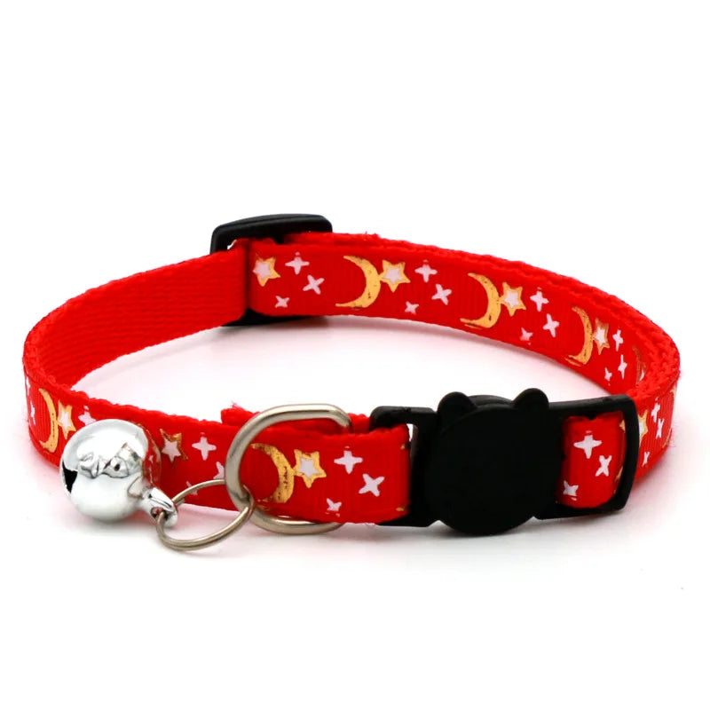 Collarino con campanella stelle e luna per cani e gatti – regolabile e…