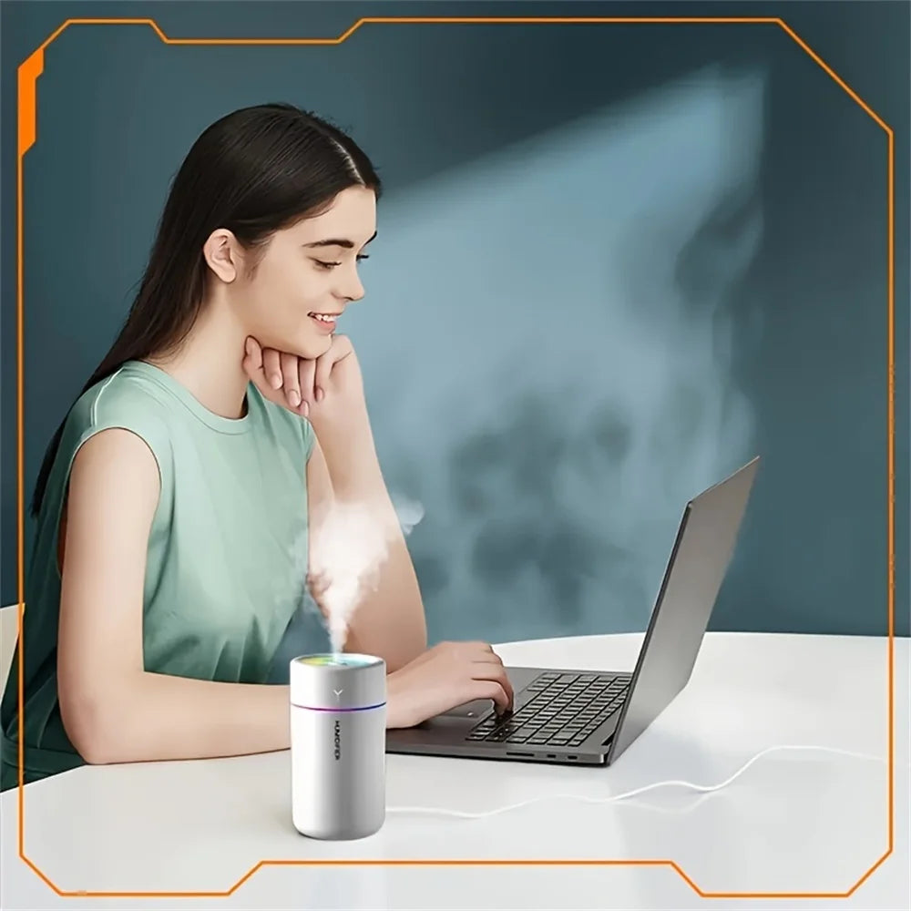 Umidificatore da Auto LED Colorato, Aromaterapia Silenziosa, Ultrasonico <1L