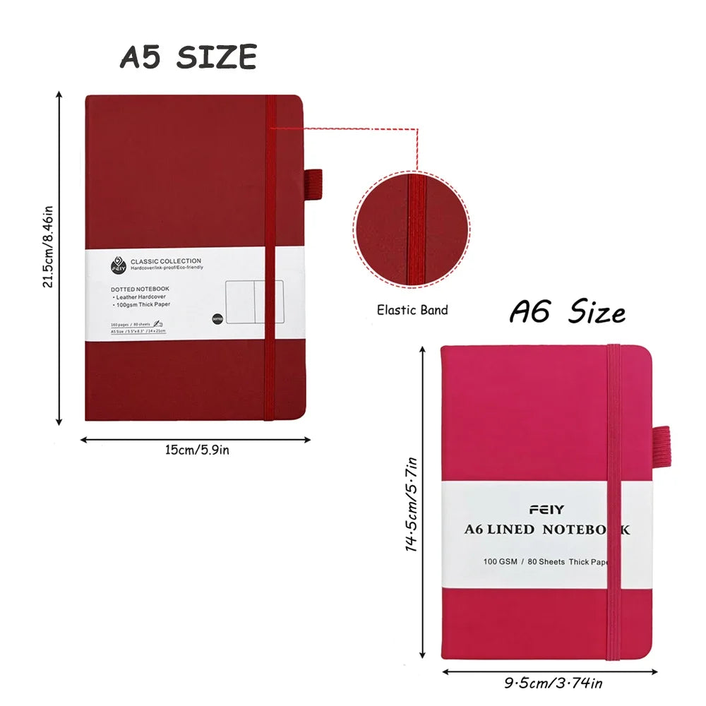 Premium Bullet Dot Grid /Horizontal Line Notebook - 160 Pages A5/A6 Journal for Creativity, Writing, Sketching,Thick 100 GSM
