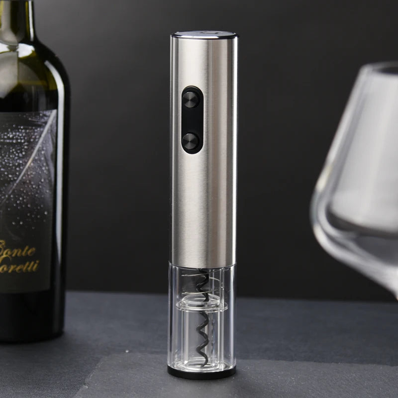 Apri Bottiglie Elettrico in Acciaio Inox con Luce LED e Tagliacapsula
