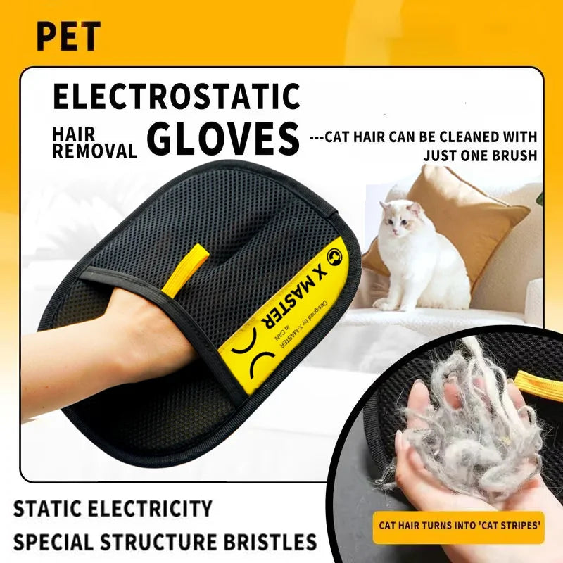 Guanti elettrostatici riutilizzabili per peli di cani e gatti – 2 in 1 con rullo