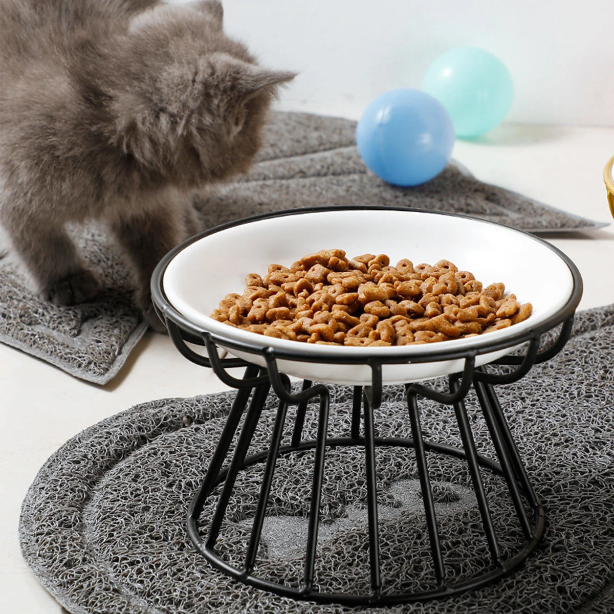 Ciotola in ceramica alta per gatti e cuccioli, anti ribaltamento