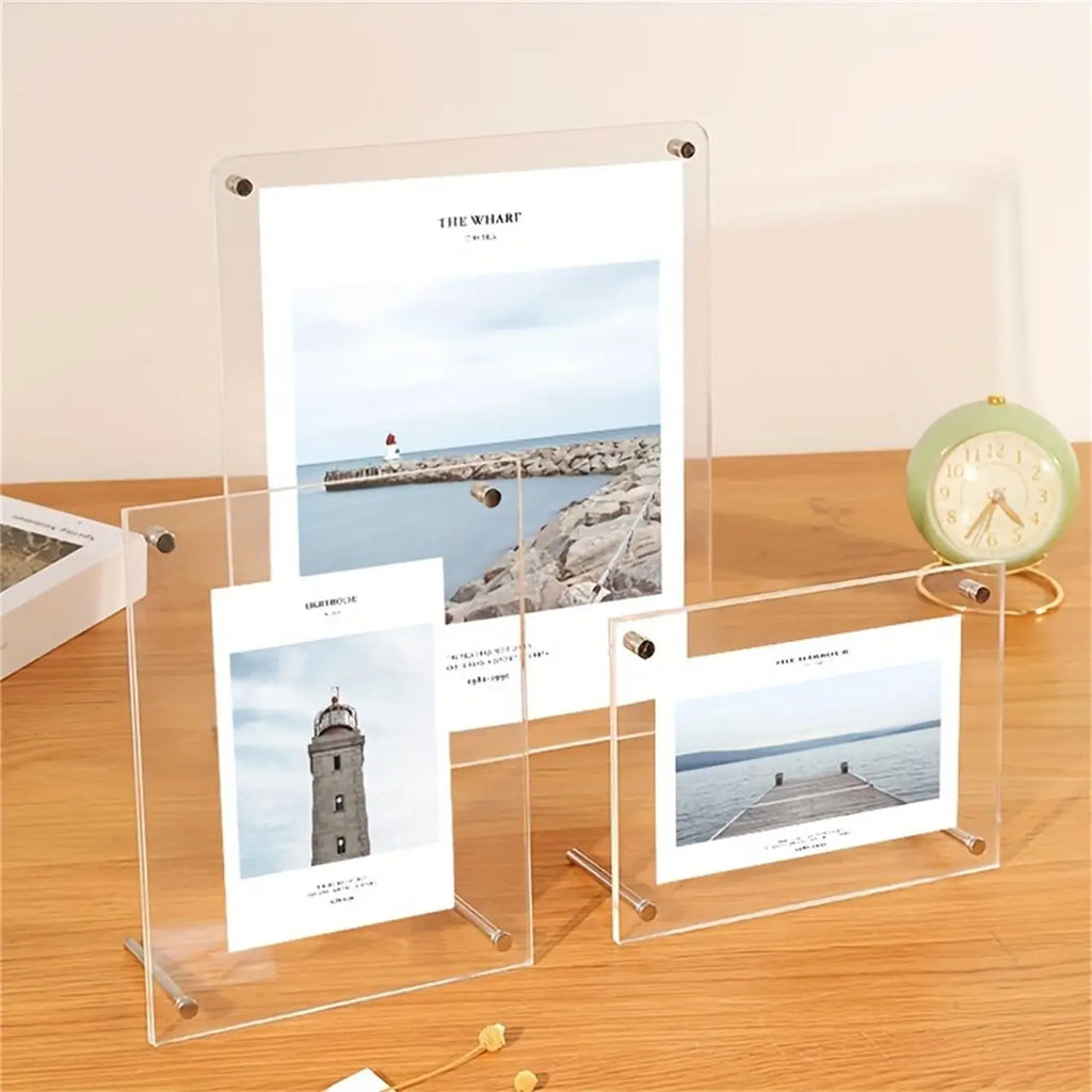 Transparent Picture Frame 6-Inch Wall-Mounted Ins Postcard Photo Frame Poster Display Stand 7-inch Acrylic Photo Frame Table
