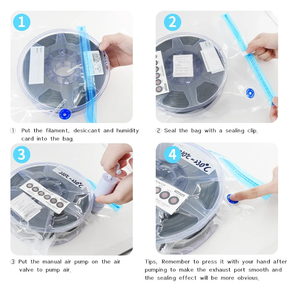 Sacchetto sottovuoto per filamento 3D – Conservazione asciutta PLA/ABS/TPU