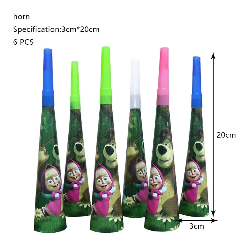 Decorazioni per festa di compleanno Masha e Orso – Palloncini cartoon, set 24…