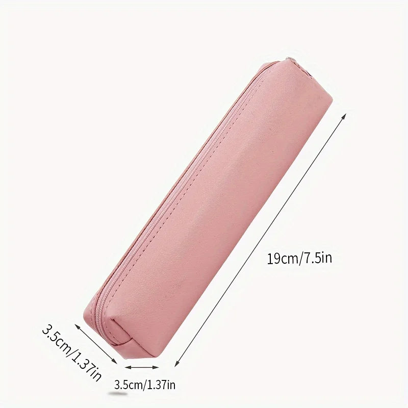 mini faux leather makeup pencil case - stylish and functional