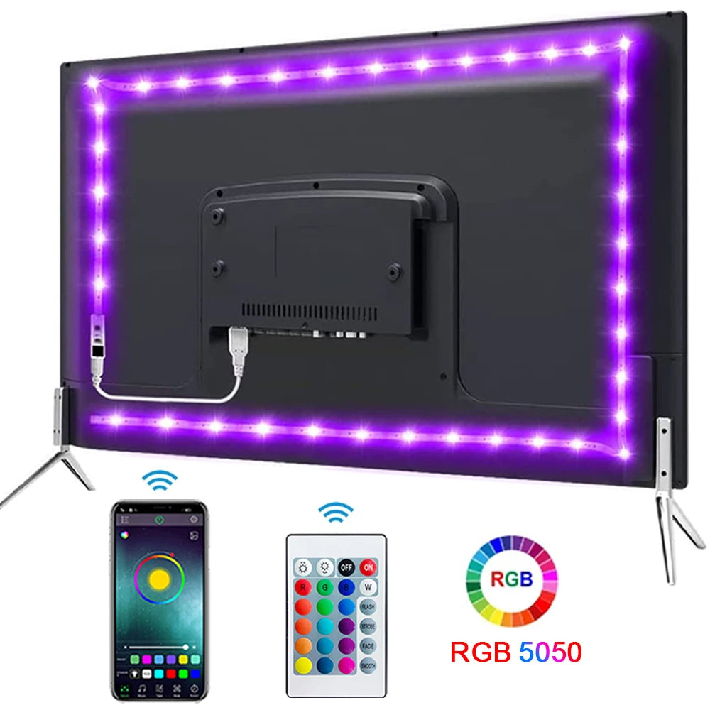 Striscia LED RGB 5V USB con controllo app e timer – 5m flessibile