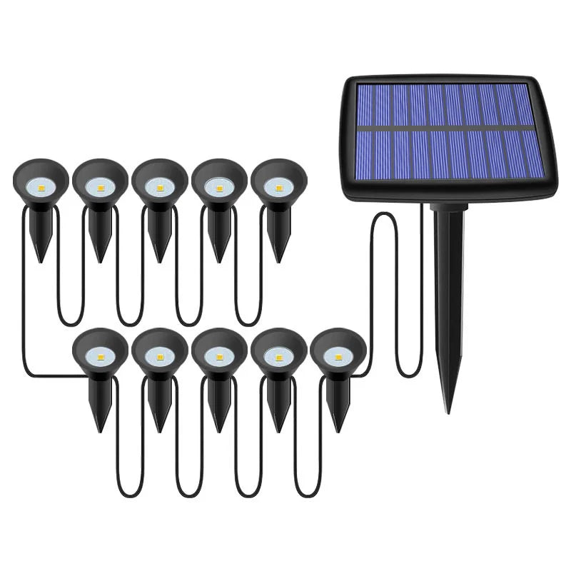 10 in 1 Solar Garden Lights Outdoor LED Lawn Stake Lights Waterproof Landscape Pathway Lamp Warm White Yard Patio Decoration