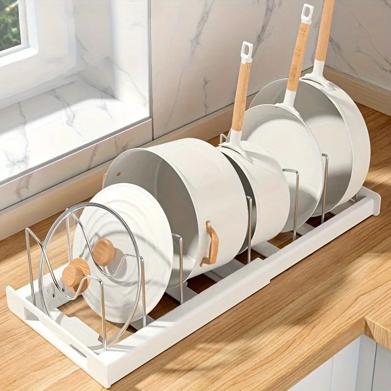 Rack Organizer Espandibile per Pentole con Divisori Regolabili