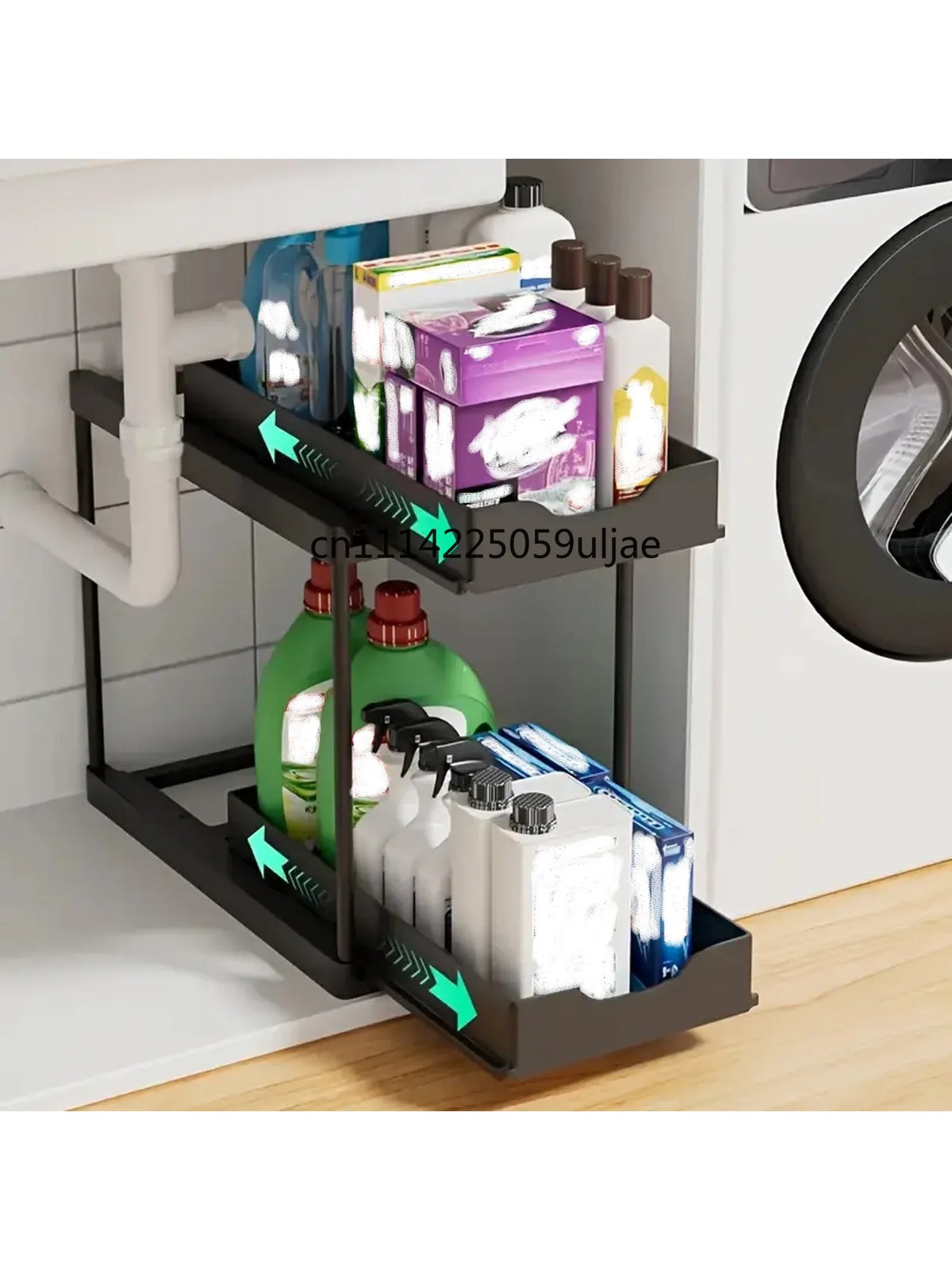 Scaffale estraibile a doppio strato per cucina – organizer multiuso per lavello