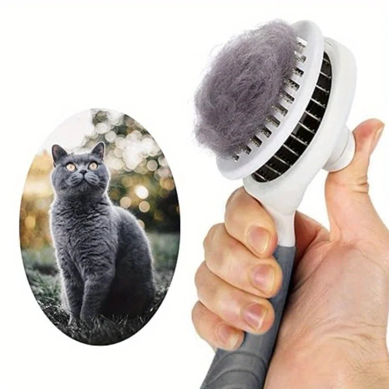 Spazzola auto-pulente per cani e gatti - rimuove peli, delicata e smontabile