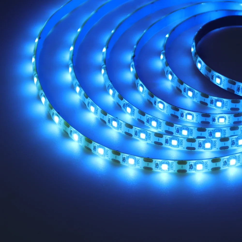 Striscia LED USB 5V SMD 2835, 60 LED/m, colori RGB, flessibile, 1‑5 m