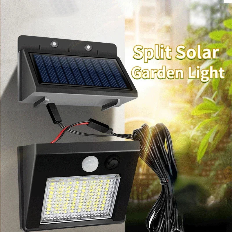 Lampada da Parete Solare 48 LED con Sensore PIR, IP65, Impermeabile