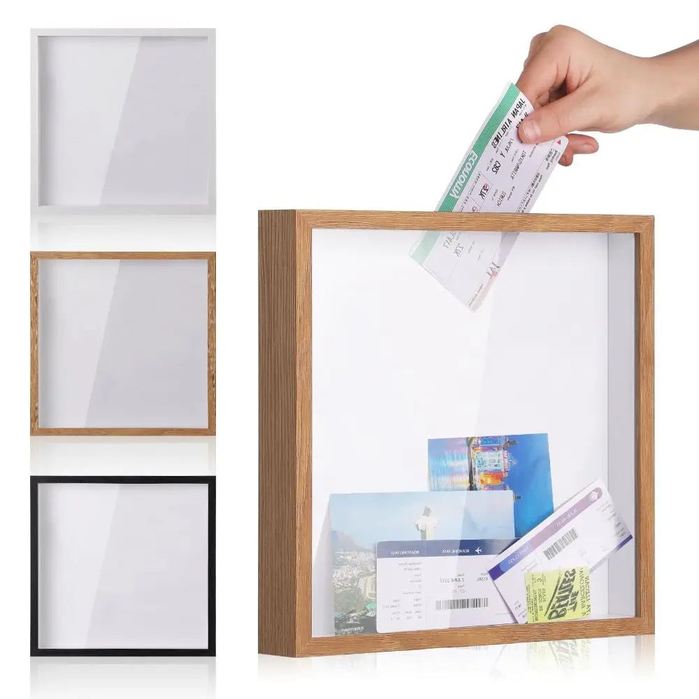 New Wall Mounted Travel Shadow Box Top Loading Transparent Ticket Shadow Box Square Simple Photo Frame Home Decor