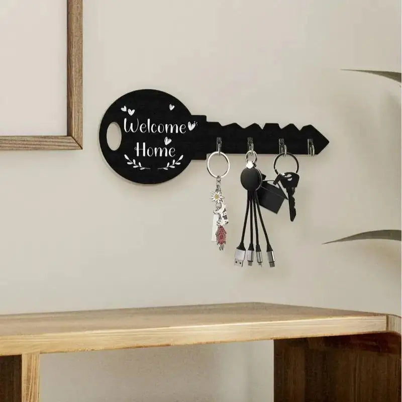 Portachiavi da Parete in Legno Stile Boho con Mensola Salvaspazio –…