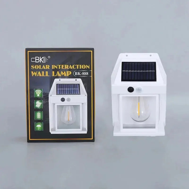 Lampada solare da parete con sensore movimento, 3 modalità, IP65, per giardino