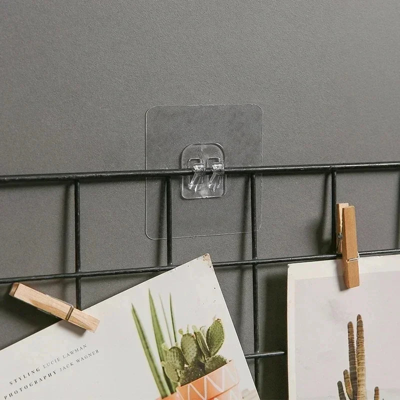 Ganci adesivi trasparenti auto-adesivi per cucina e bagno – set da 1‑20 pezzi