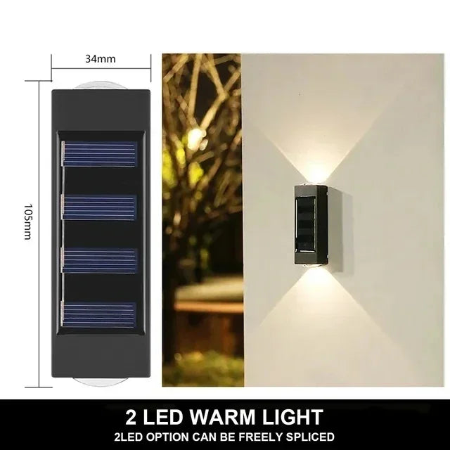 Lampada da Parete Solare 12 LED Impermeabile per Giardino e Patio