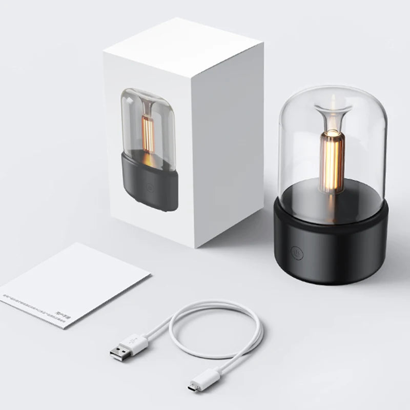 Vintage Night Light Aroma Diffuser Aromatherapy Mini Desktop Air Humidifier USB Creative Ambient Light As Gift/Essential Oil Set