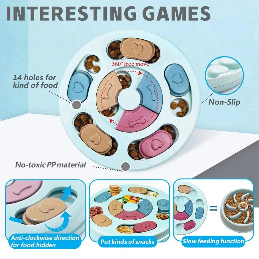 Puzzle per Cani e Gatti – Ciotola Lenta Antiscivolo per Alimentazione