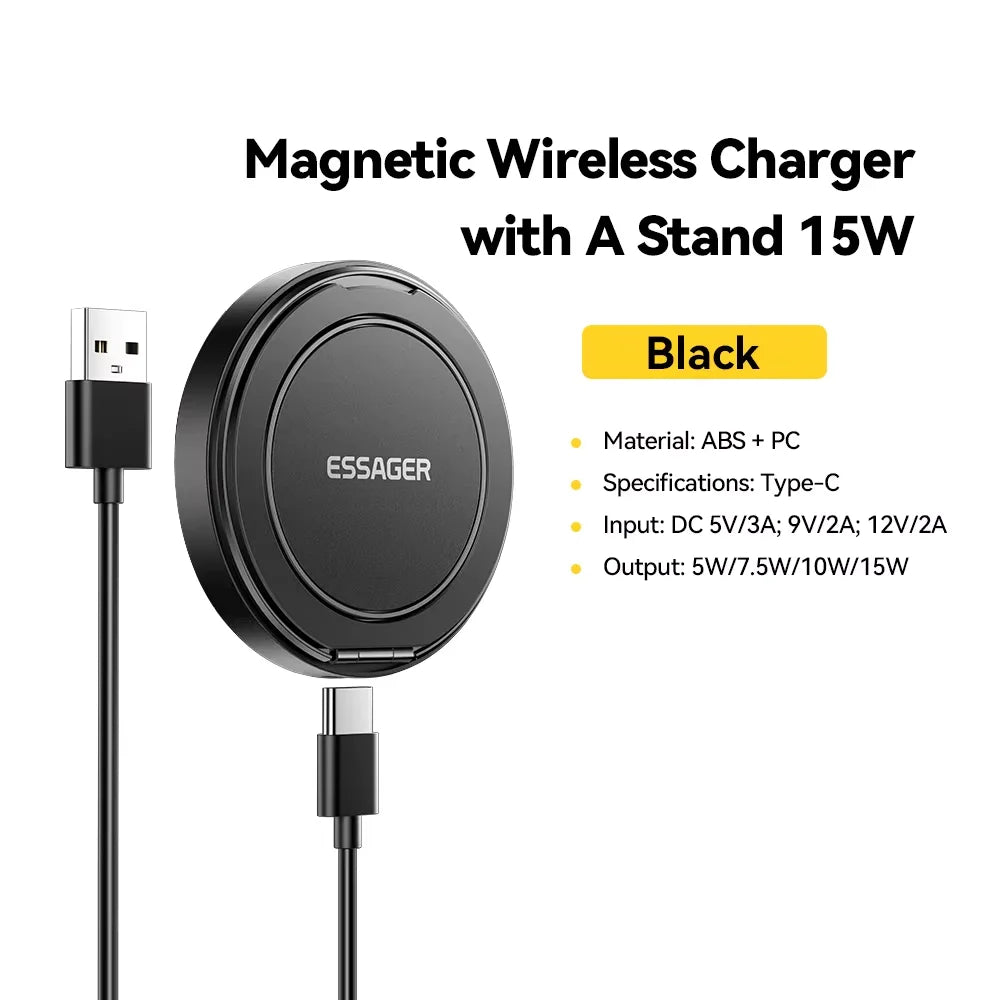 Ricarica wireless magnetica 15W – Supporto rapido per iPhone, Samsung e Xiaomi