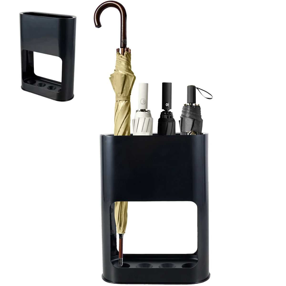Umbrella Holder Metal Free Standing Umbrella Stand Rack Multipurpose Umbrella Decorative Holder with Removable Drip Tray
