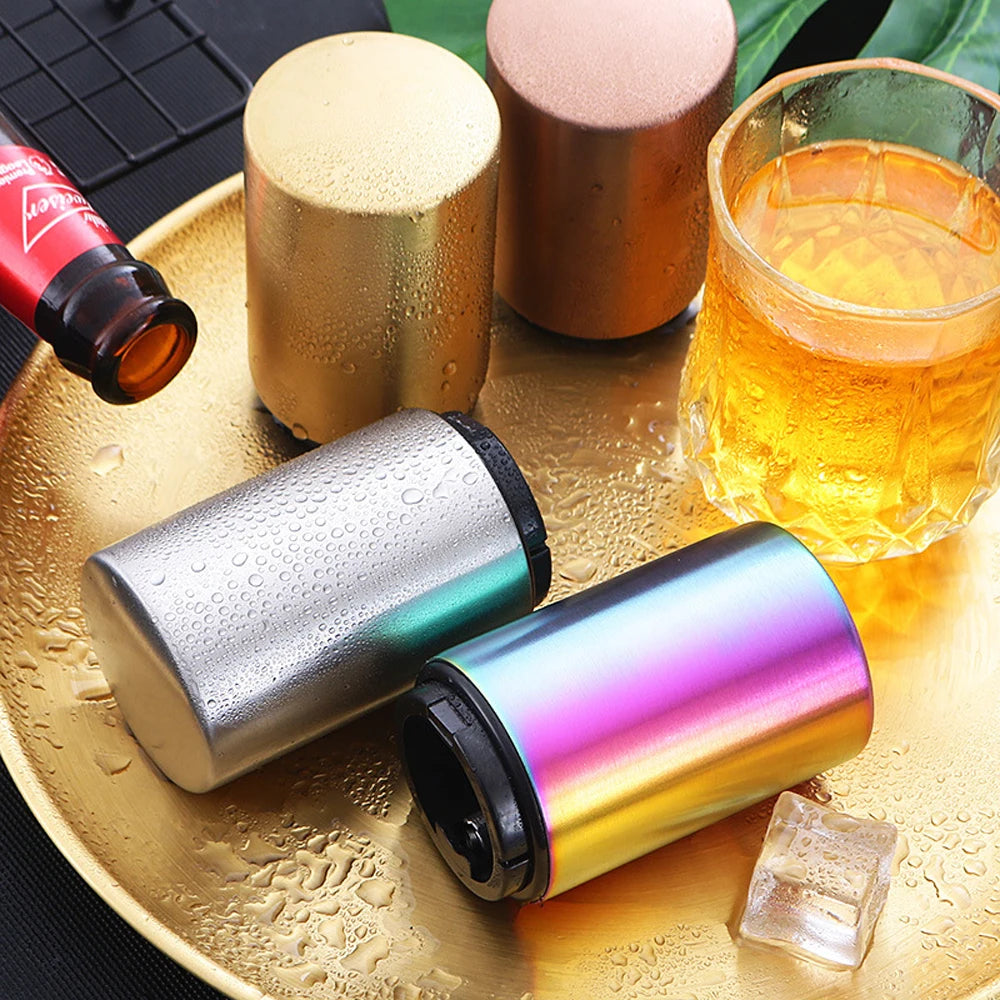Apribottiglie automatico magnetico in acciaio inox – apri birra, vino e bibite