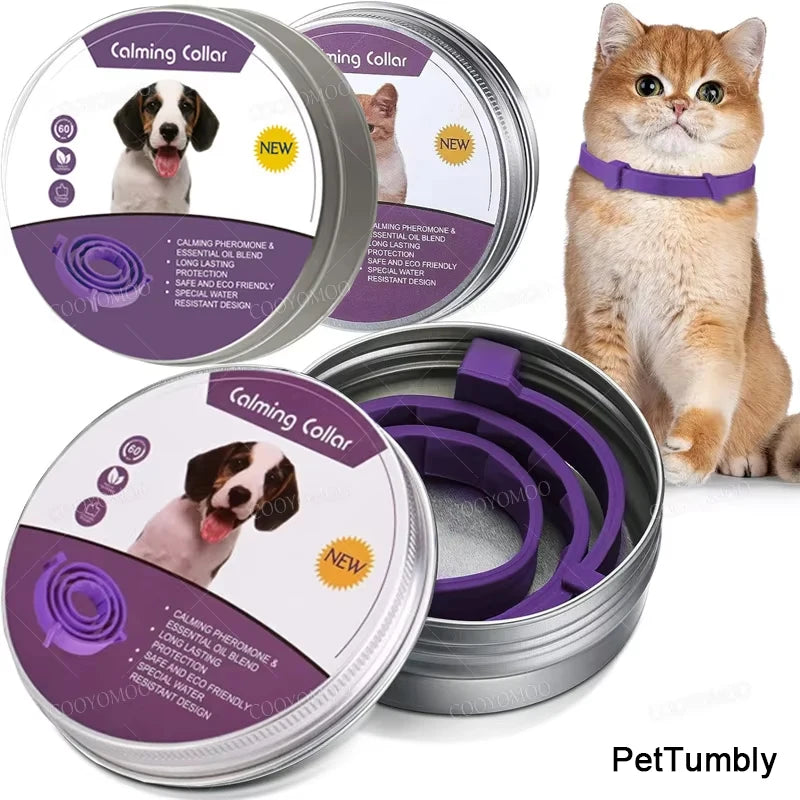 Collare Calmante a Feromoni per Cani e Gatti – Regolabile e Impermeabile