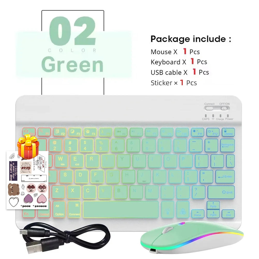 Tastiera Bluetooth retroilluminata con mouse – Compatibile iOS, Android, Windows