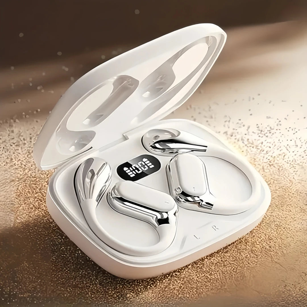 Auricolari wireless open‑ear con Bluetooth, 50h di autonomia, suono stereo,…