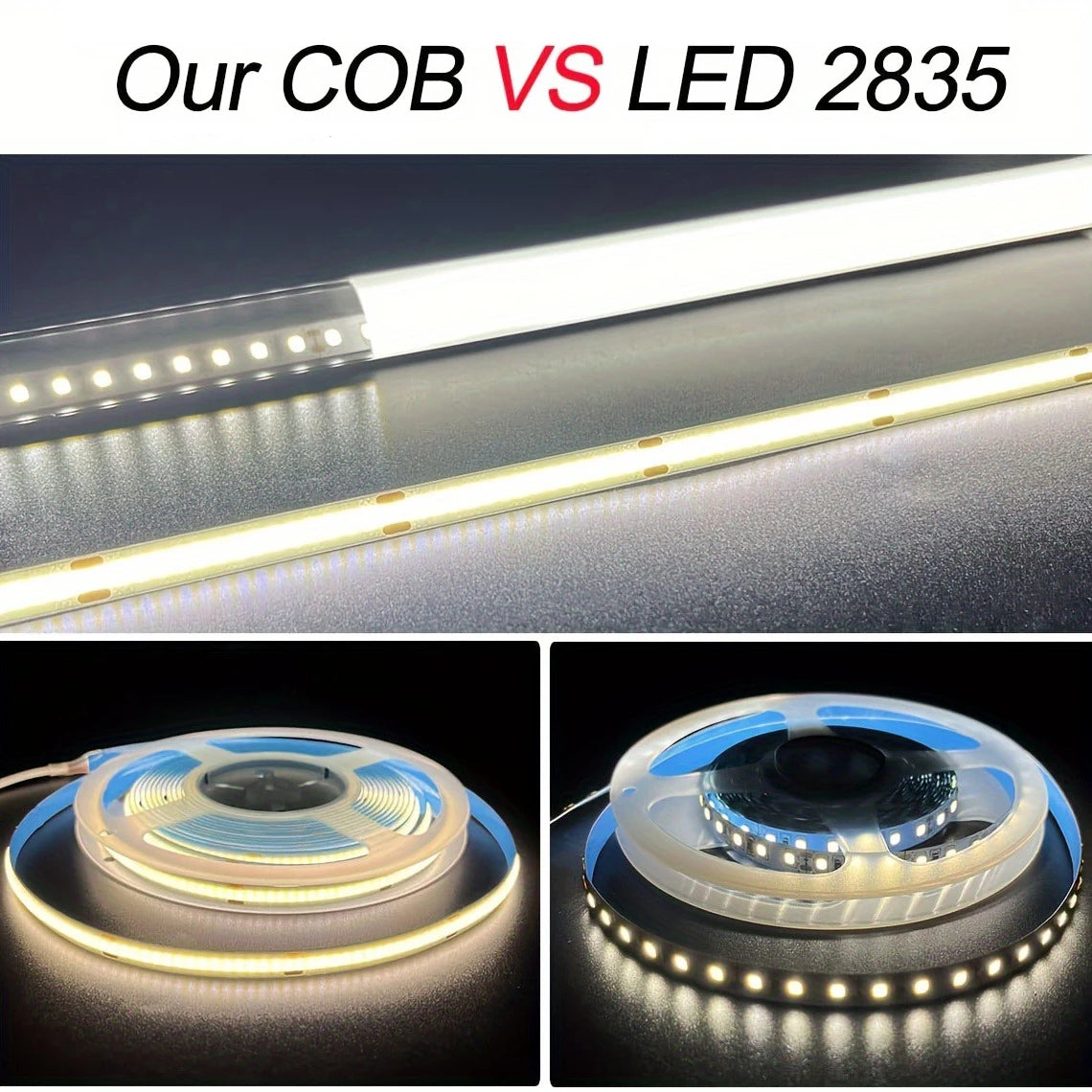 Striscia LED COB 5V dimmerabile 3 modalità – Bianco e Bianco Caldo, flessibile…
