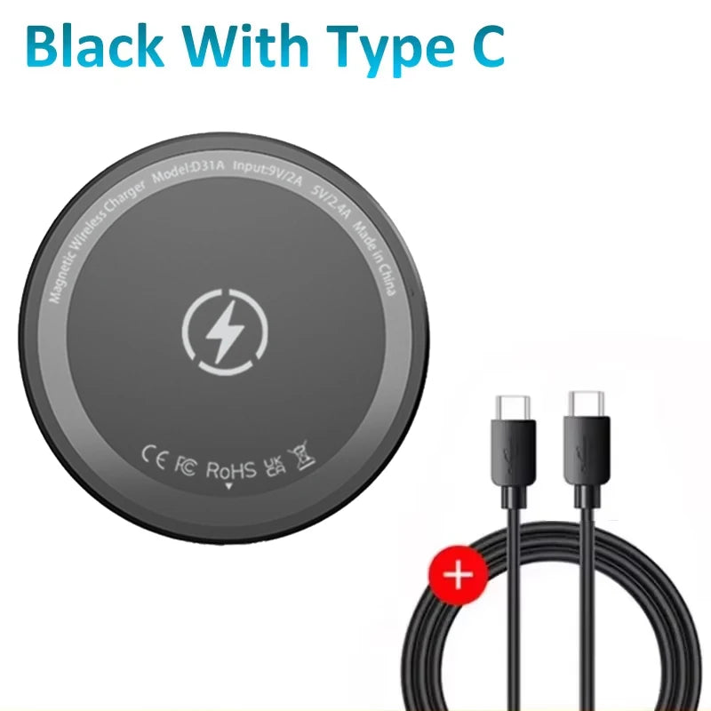 VIKEFON 15W Phone Magnetic Wireless Charger Pad For Magsafe iPhone 17-12 Pro Max Airpods 4 Pro Magnet Fast Charging Station