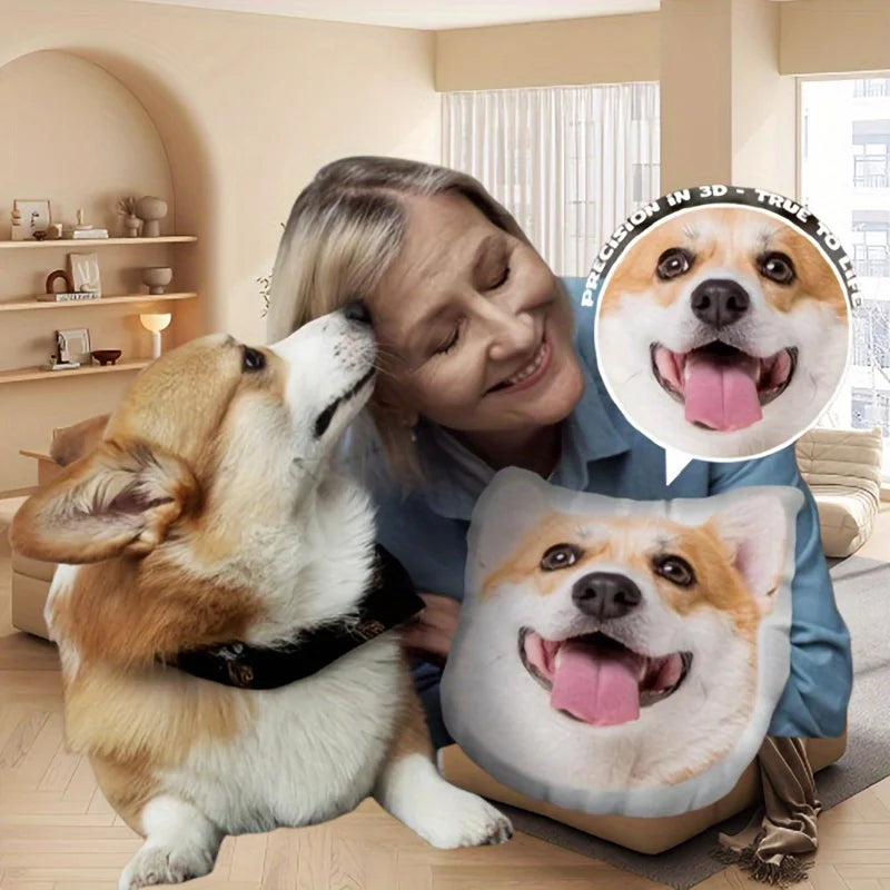 Cuscino per Animali Personalizzato con Foto – Immagine 3D su Entrambe le Facce