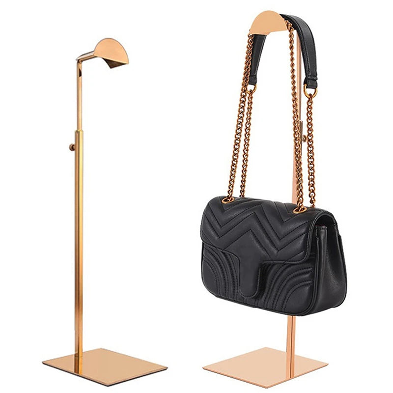 Espositore a sospensione regolabile in oro/argento per borse e pochette
