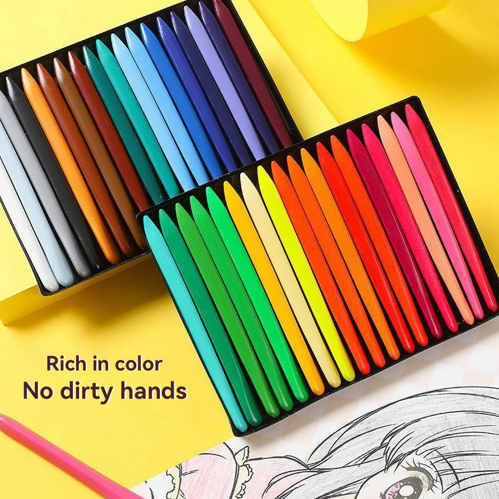 Set di 36 matite colorate triangolari cancellabili per bambini, mani pulite