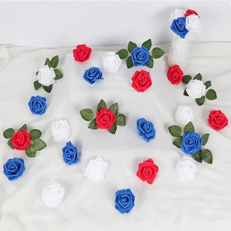 10/20/50Pcs Artificial Foam Rose Flowers PE Fake Flower for Home Room Dceor Wedding Party Halloween Thanksgiving Christmas Decor