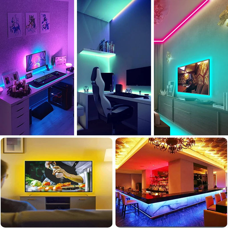 Striscia LED RGB 5V con telecomando, 1‑20 m, luce d'ambiente per casa e festa