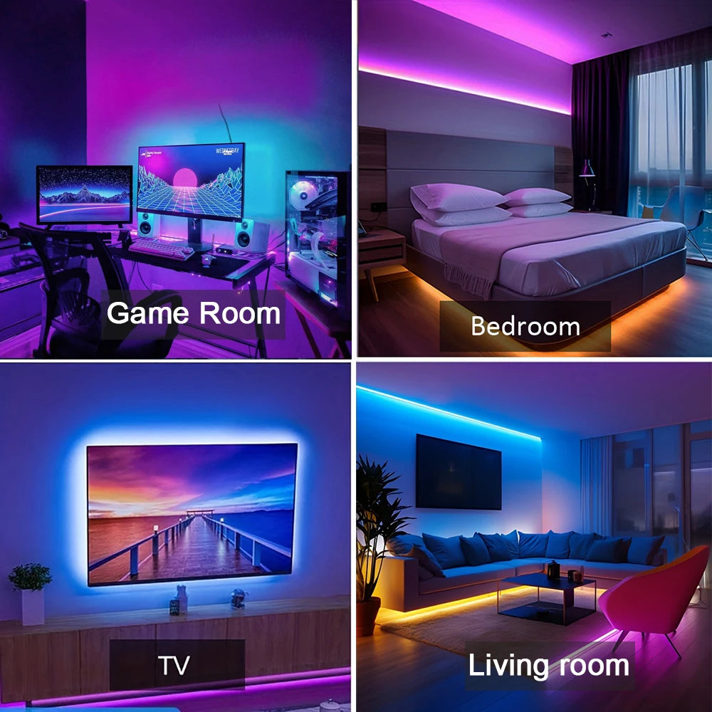 Striscia LED RGB con sincronizzazione musica, controllo app, per ambienti e TV