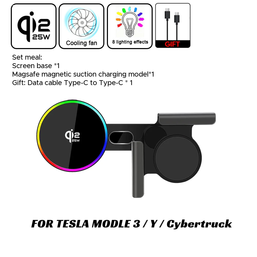 Supporto magnetico per telefono con ricarica wireless 25W Qi2.2 per Tesla