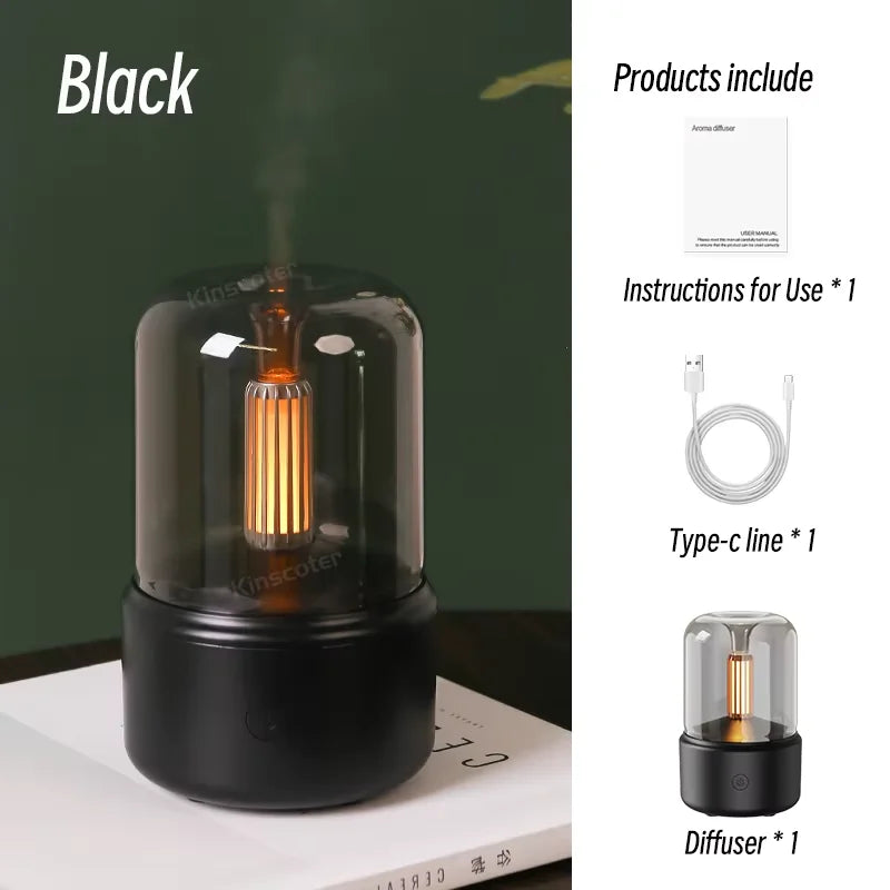 Vintage Night Light Aroma Diffuser Aromatherapy Mini Desktop Air Humidifier USB Creative Ambient Light As Gift/Essential Oil Set