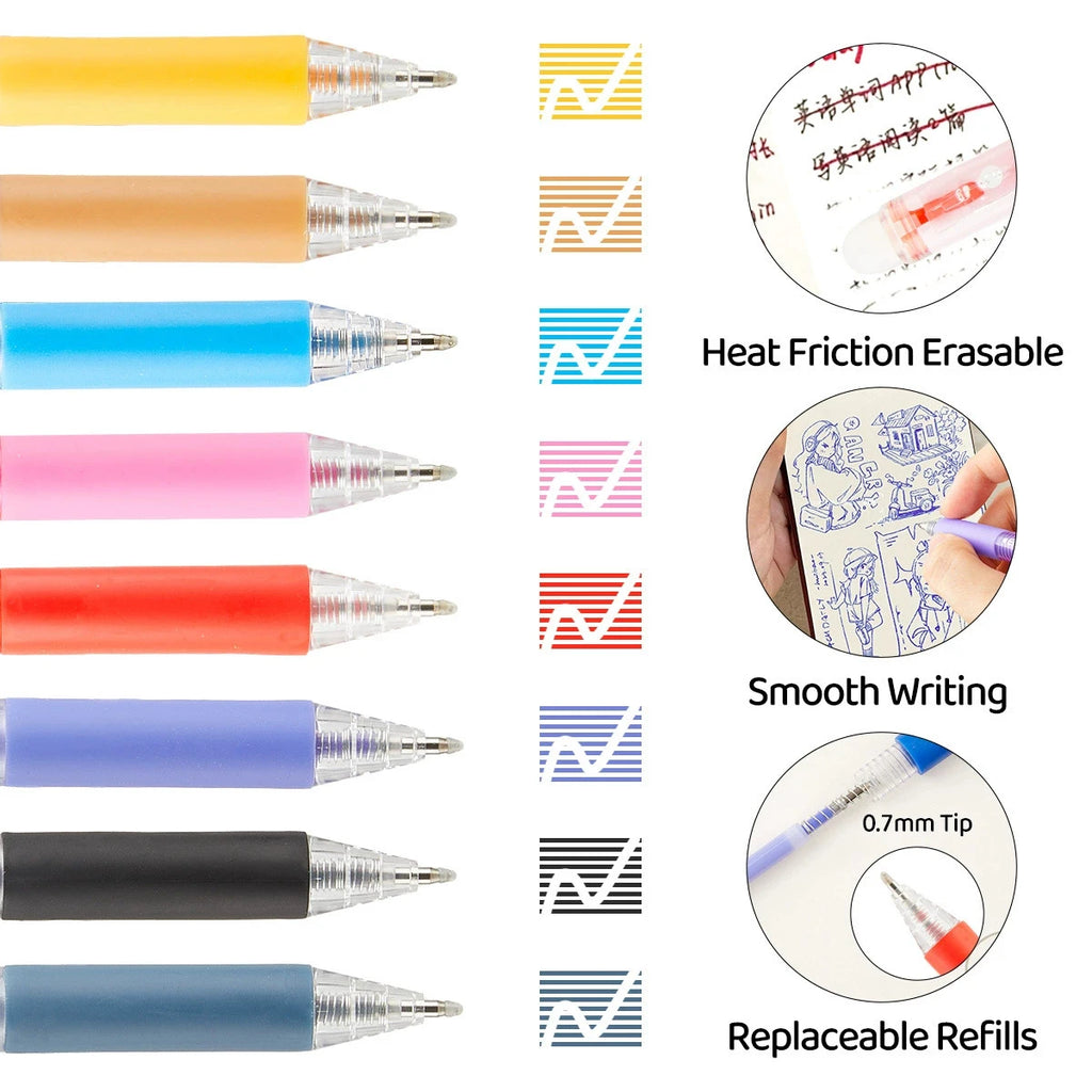 Set di penne gel retrattili 0.7 mm, 12/24/36 colori, cancellabili – per…