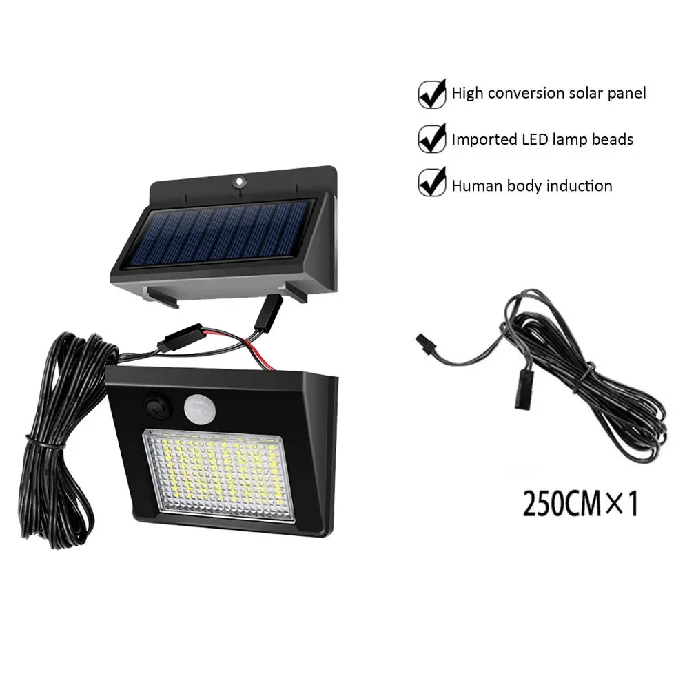 Lampada da Parete Solare 48 LED con Sensore PIR, IP65, Impermeabile