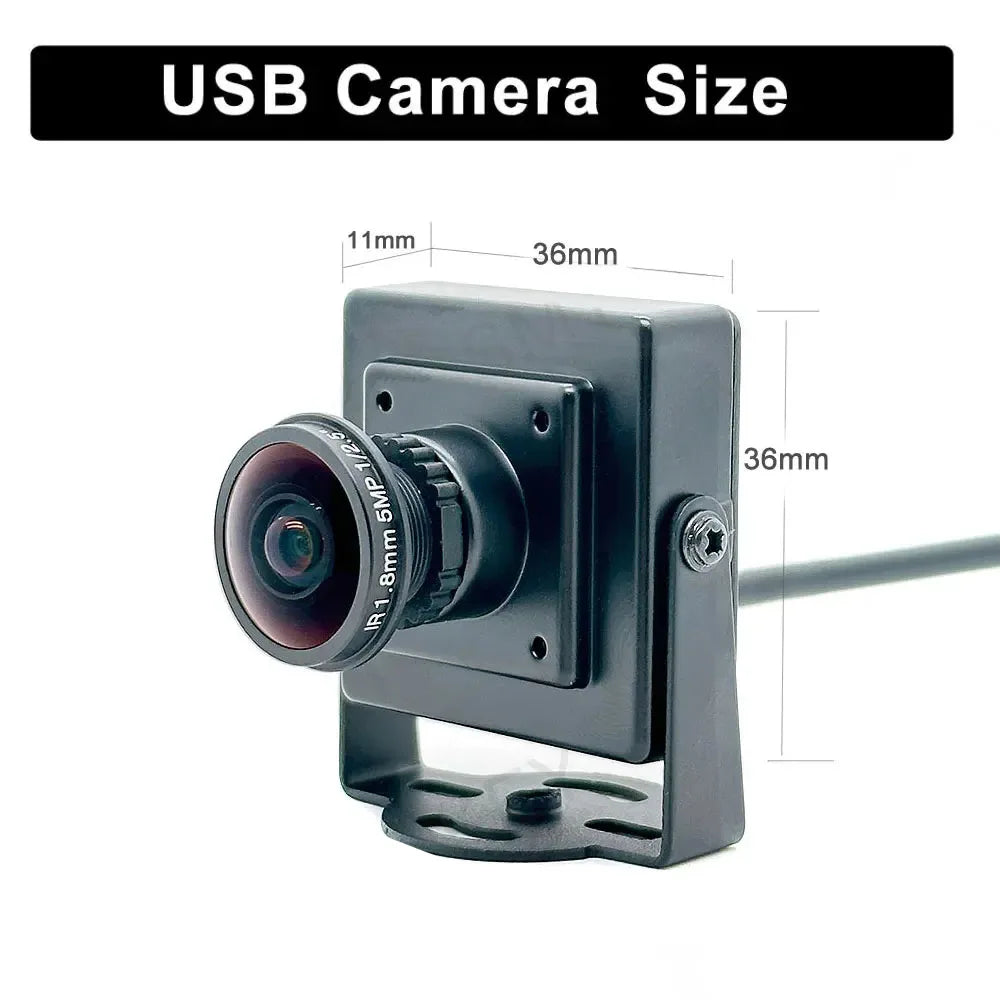 Webcam USB Mini HD 2K 4MP con angolo ampio 150° e lente 1.7‑2.1 mm, 30 fps